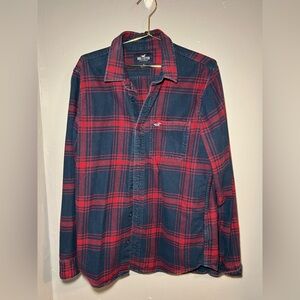 Hollister Red and Black Checkered Shirt